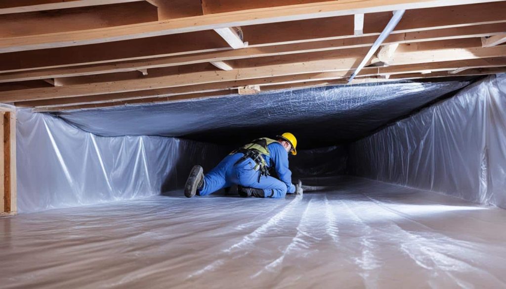 Crawl Space Vapor Barrier installation - Crawl Space Encapsulation Wade Hampton SC