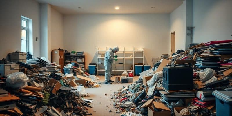 How do you prepare for a hoarding cleanup?