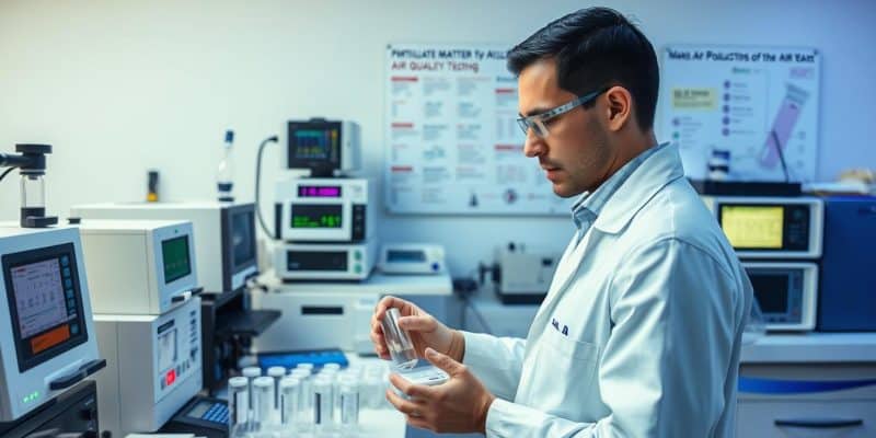 What pollutants are detected in an air quality test?