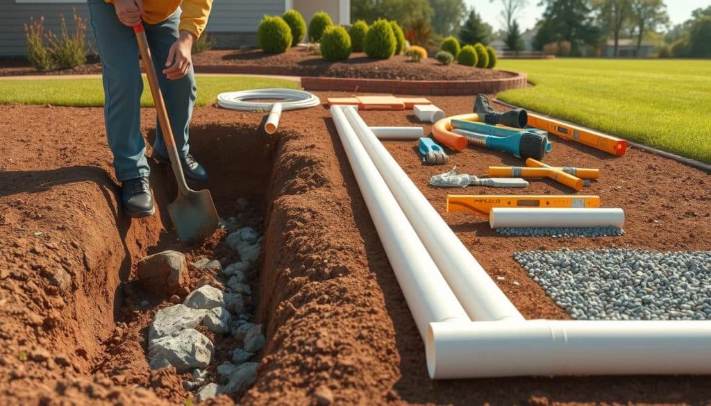 different types of French drains preparing for french drain installation - Is French Drain Installation Necessary for My Home?